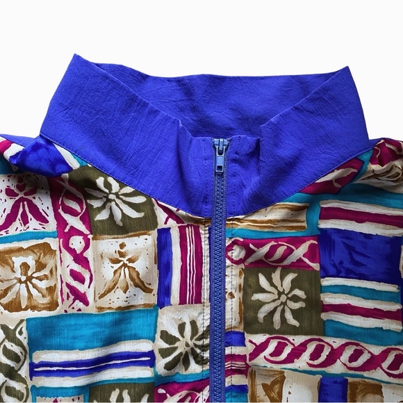 Vintage 90s Windbreaker Jacket Bold Retro Design Oversized 2X Streetwear Style - Picture 6 of 8